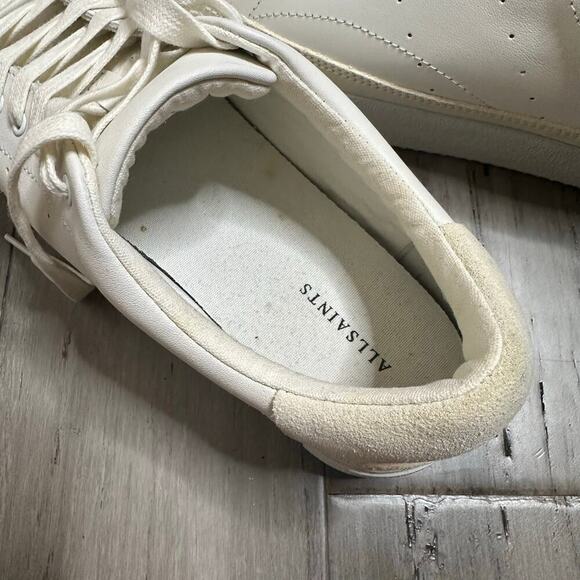 NEW All Saints Trish Leather Sneakers Women's White Size 11 - Picture 11 of 11
